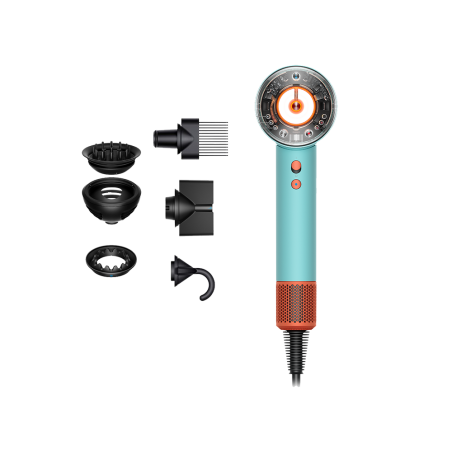Фен Dyson Supersonic Nural Ceramic Patina/Topaz — захист шкіри голови, кнопка контролю, миттєве фіксування укладання, насадка