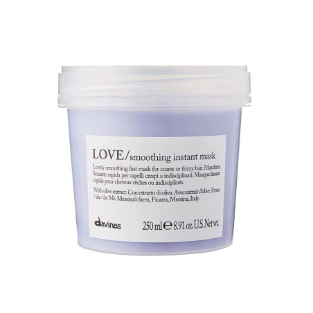Маска для миттєвого розгладження Davines LOVE Smoothing Instant Mask 250 мл — з оливою та олією бабасу, для хвилястого