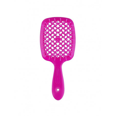 Щітка для волосся JANEKE SUPERBRUSH SMALL неоново-рожева — з гнучкими нейлоновими щетинками, для всіх типів волосся, не