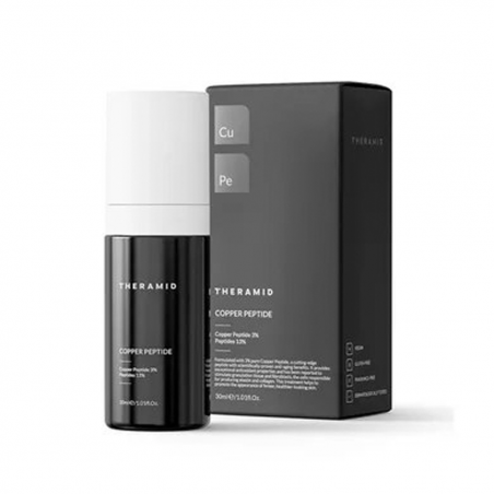 Сироватка антивікова Theramid Copper Peptide з пептидами міді 3%, лецитином та гіалуроном 30 мл — глибоке зволоження, усунення