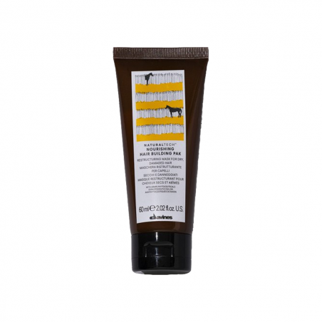 Davines Naturaltech Hair Building Pack 60 мл — живильний догляд для реструктуризації пошкодженого волосся, з малеїновою та