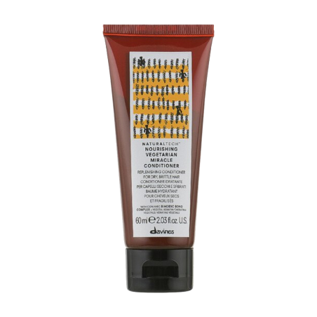 Davines Naturaltech Vegetarian Miracle Conditioner 60 мл — живильний зволожувальний кондиціонер для сухого та ламкого волосся,