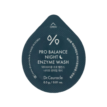 Dr.Ceuracle Pro-Balance Night Enzyme Wash 0,5g — вечірня ензимна пудра з пробіотиками для глибокого очищення шкіри, з деревним