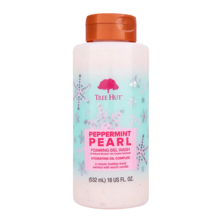 Tree Hut Peppermint Pearl Foaming Gel Wash 532 мл — гель для душу з м'ятою та перламутром, для інтенсивного зволоження та
