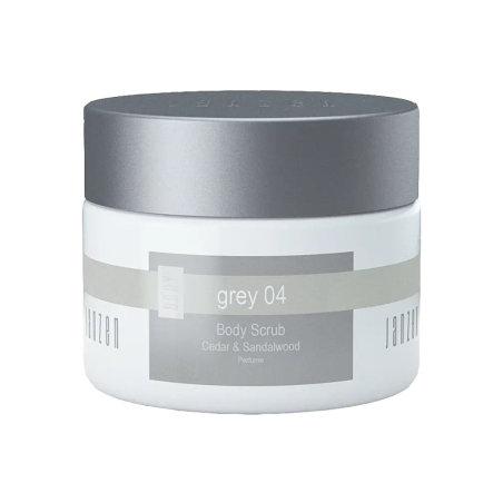 Скраб для тіла JANZEN Grey 04 Body Scrub 420 ml — таласотерапія, живлення та зволоження, дерев'яний аромат — упаковка