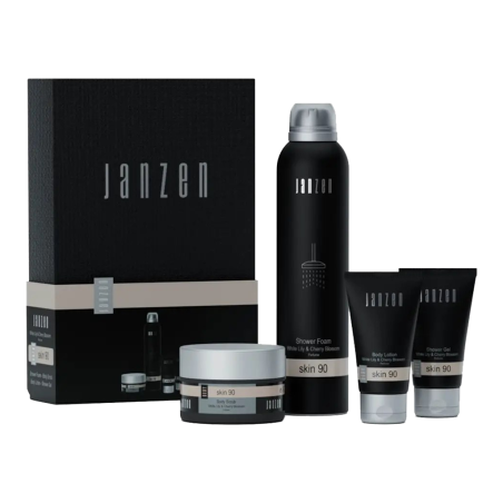 Подарунковий набір JANZEN Body-S Skin 90 (піна для душу 200мл, скраб 125гр, лосьйон 40мл, гель 40мл) — розкішна упаковка,