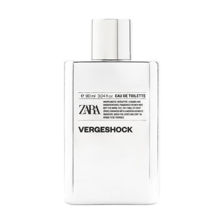 Туалетна вода ZARA Vergeshock 90ml — прямо-ароматичний, сучасний металевий акцент, діловий — упаковка
