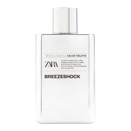 Туалетна вода ZARA Breezeshock 90ml — цитрусовий ароматичний, спортивна елегантність, впевненість — упаковка