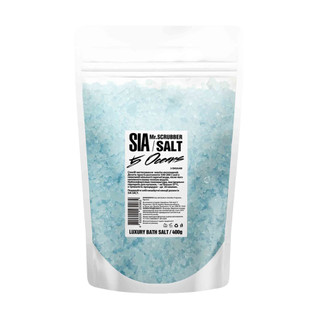 Сіль для ванни Mr.Scrubber Sia Salt 5 Oceans 400g — активізація обміну, регенерація шкіри, розслаблення, омолодження, вигляд