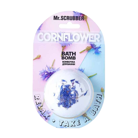 Бомбочка для ванни Mr.Scrubber Cornflower 200g — тонізуючий ефект, пом'якшення шкіри, відлущування, освітлення, вигляд товару
