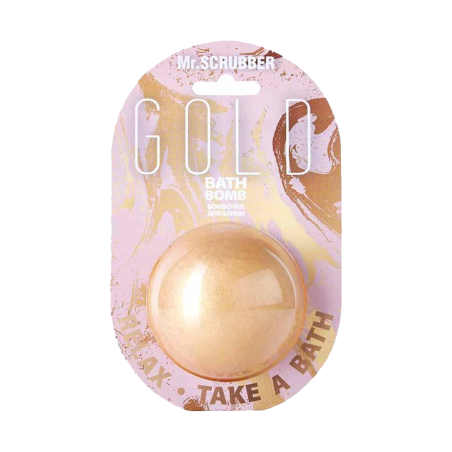 Бомбочка для ванни Mr.Scrubber Gold 200g — тонізуючий ефект, пом'якшення шкіри, зняття подразнень, освітлення шкіри, лимонна