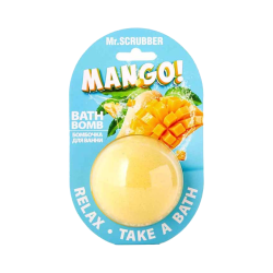 Бомбочка для ванни Mr.Scrubber Mango 200g — тонізуючий ефект, пом'якшення шкіри, зняття подразнень, освітлення шкіри, лимонна