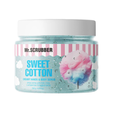 Крем-скраб для рук і тіла Mr.Scrubber Sweet Cotton 250g — делікатне відлущування, розгладження шкіри, тонізуючий ефект,