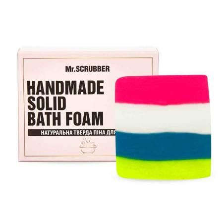Натуральна тверда піна для ванни в подарунковій коробці Mr.Scrubber Handmade Solid Bath Foam Bubbles Gum 100g — з натуральних