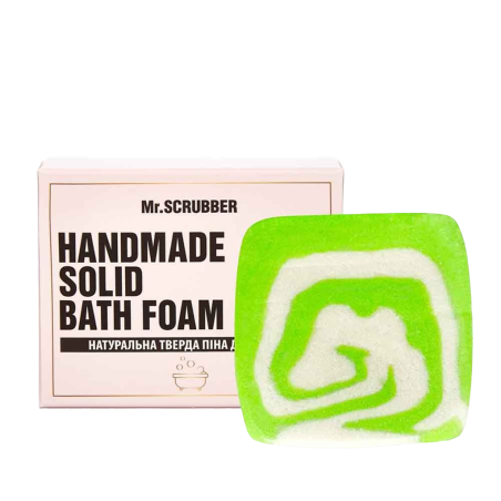 Натуральна тверда піна для ванни Лемонграс Mr.Scrubber Handmade Solid Bath Foam 100g — очищення, зволоження, розслаблення,