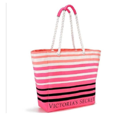 Сумка VICTORIAS SECRET рожева — стильний пляжний аксесуар, просторий дизайн, легкий матеріал, комфорт та елегантність — вигляд