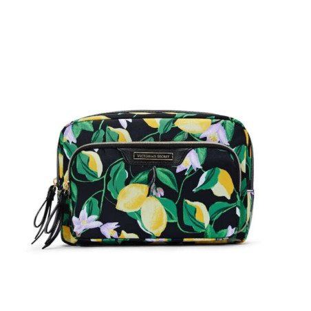Косметичка VICTORIAS SECRET Glam Bag чорна в лимони — стильний органайзер, практичне зберігання косметики, компактний розмір —