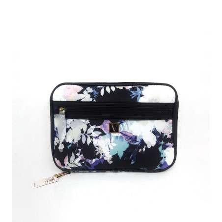 Косметичка VICTORIAS SECRET Bra Travel Case Bag чорна в квіти — органайзер для бюстгальтерів, стильний дизайн, практичне