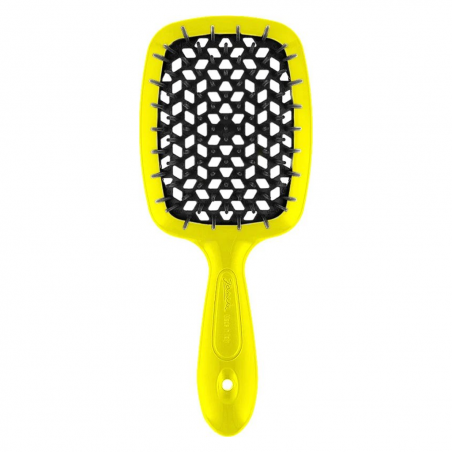Щітка для волосся JANEKE SUPERBRUSH жовта з чорним — професійна щітка, нейлонові щетинки, дбайливе розчісування, для сухого та