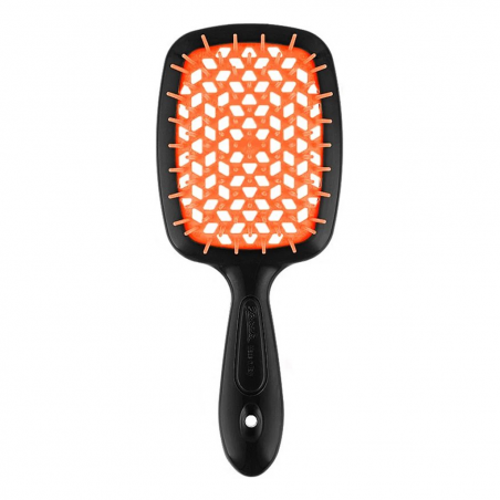 Щітка для волосся JANEKE SUPERBRUSH чорна з помаранчевим — професійна щітка, нейлонові щетинки, дбайливе розчісування, для