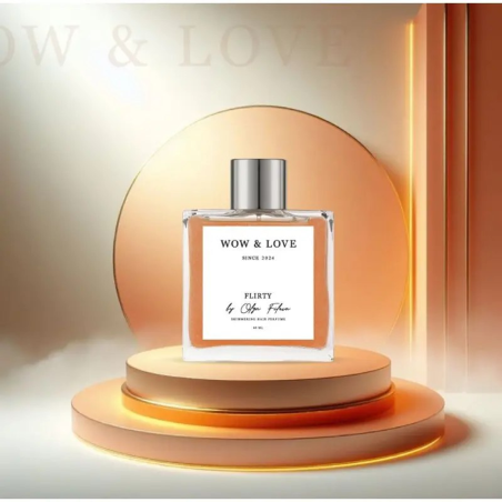 Парфум-блиск для волосся WOW and LOVE Flirt By Olga Fileva 60ml — текстура засобу, найдрібніші сяючі частинки, не пересушує