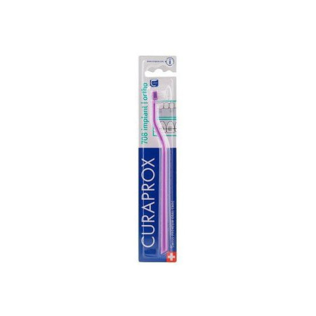 Монопучкова зубна щітка Curaprox CS 708 Implant Ortho 1 шт — для брекетів та імплантів, гнучка ручка, очищення важкодоступних