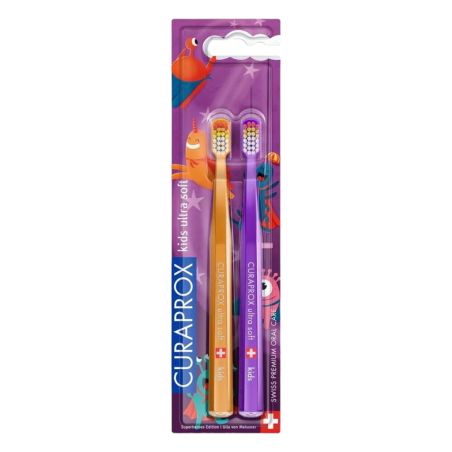 Набір дитячих зубних щіток ультрам’яких Curaprox Kids Ultra Soft, 2 шт — фото 2
