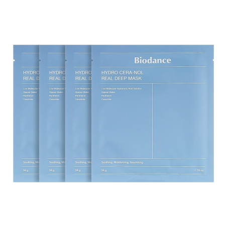 Маска гідрогелева нічна для відновлення Biodance Hydro Cera-nol Real Deep Sheet Mask 34 г — усунення лущення, пом'якшення