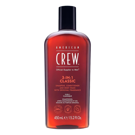 Засіб по догляду за волоссям та тілом American Crew 3 In 1 Classic 450ml — шампунь, кондиціонер, гель для душу, комплексне