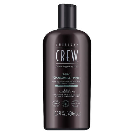 Засіб по догляду за волоссям та тілом American Crew 3 In 1 Relaxing Chamomile + Pine 450ml — аромат ромашки та сосни, екстракт