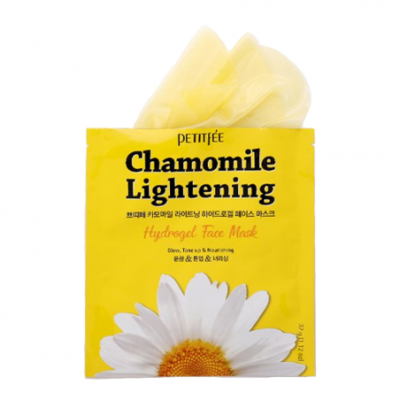 Гідрогелева маска для обличчя PETITFEE Chamomile Lightening 32g — освітлення та вирівнювання тону шкіри, екстракт ромашки та