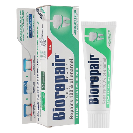 Зубна паста професійна Biorepair Biomimetischer Zink-Hydroxylapatit Абсолютний захист з 22% наногідроксиапатиту 75 мл —