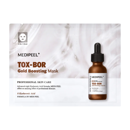 Живильна маска з 24-каратним золотом Medi-Peel Tox-Bor Gold Boosting Mask 25ml — глибоке зволоження, підвищення пружності,