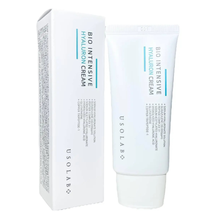 Крем USOLAB Bio Intensive Hyaluron Cream 50ml — інтенсивне зволоження, відновлення, заспокійлива дія, для всіх типів шкіри —