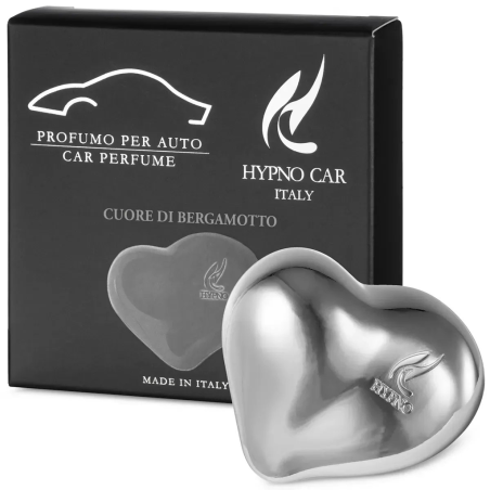 Парфум для авто кліпса серце Hypno Casa Luxury Line Cuore di Bergamotto — бергамот, чорна смородина, яблуко, ялівець — упаковка