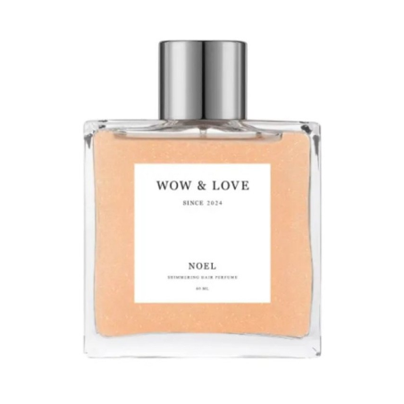 Парфум-блиск для волосся з шимером WOW and LOVE Noel 60ml — мандарин та Iso E Super, захист від пересушування, зволоження та