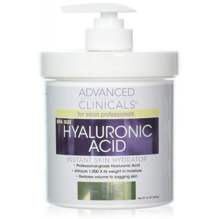 Зволожувальний лосьйон для тіла Advanced Clinicals Hyaluronic Acid Instant Skin Hydrator 454g — гіалуронова кислота, сквалан,