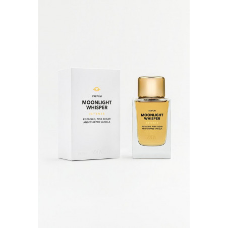 Zara Moonlight Whisper Intense 100ml — квітково-гурманський аромат, верхні ноти: карамелізовані фісташки, кардамон, бергамот —