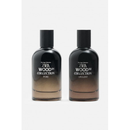 ZARA Wood Collection Wood 01 Pure 100ml + Wood 02 Opulent 100ml — вишукана парфумерна колекція, що відкриває два різні обличчя