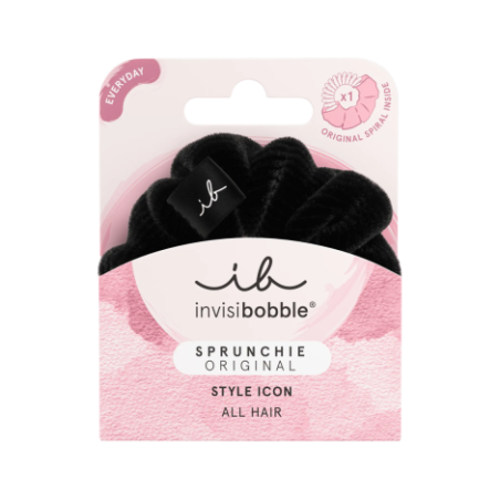 Резинка-браслет Invisibobble Sprunchie Original Style Icon Dusk Till Dawn 1шт — чорна оксамитова текстура, для всіх типів