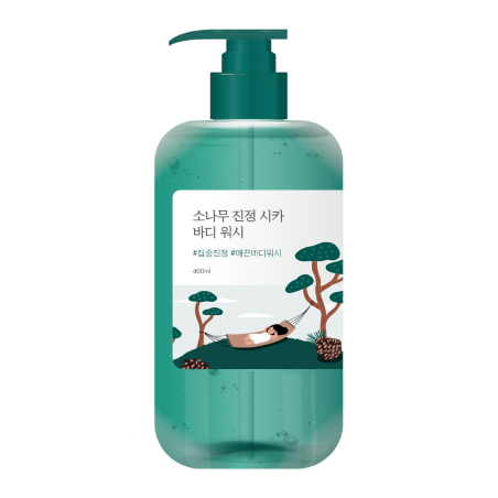 Гель для душу ROUND LAB Pine Calming Cica Body Wash 400 мл — з екстрактом сосни, AHA/BHA/PHA кислоти, гіалуронова кислота —