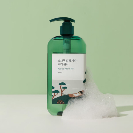 Гель для душу ROUND LAB Pine Calming Cica Body Wash 400 мл — заспокоєння подразнень, оновлення клітин, підтримка pH, для