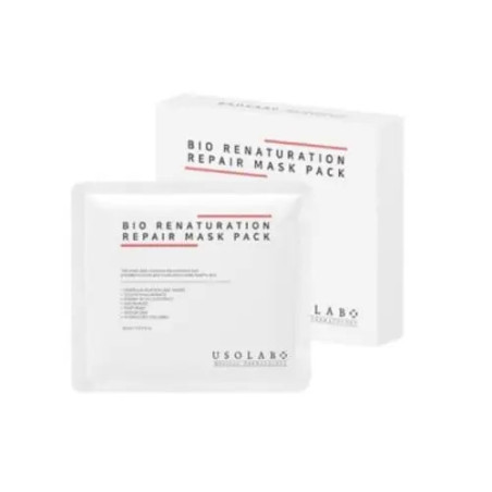 Маска тканинна USOLAB Bio Renaturation Repair Mask Pack з центелою, водоростями та ніацинамідом 30 мл — заспокоює, зміцнює