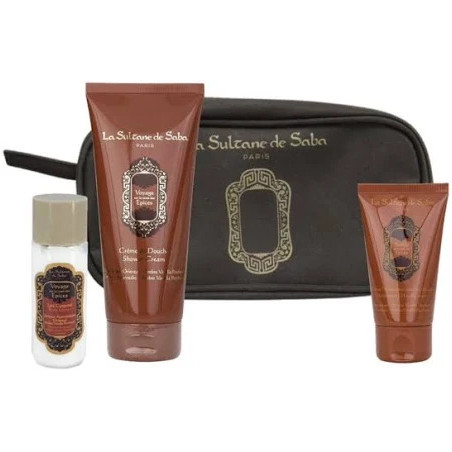 Набір аюрведичний La Sultane De Saba Ayurvedique Body Gift Set №2 — косметичка, гель 200 мл, крем 50 мл, молочко 50 мл, аромат