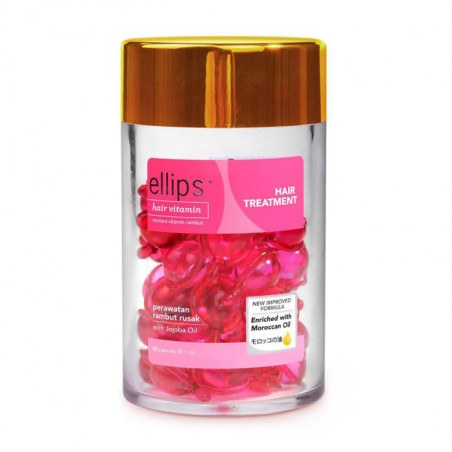 Вітаміни-олія для волосся Ellips Hair treatment with jojoba oil 50шт — вітаміни A, C, E, Pro Vit B-5, відновлення пошкодженого
