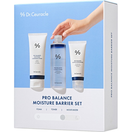 Набір Dr.Ceuracle Pro Balance Moisture Barrier Set для зволоження: пінка + тонер + крем 3 шт — пінка для м'якого очищення, не