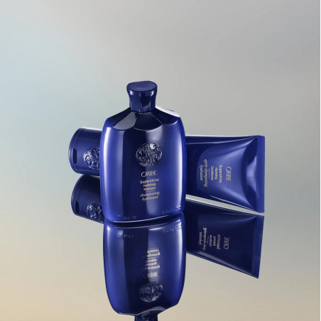 Шампунь для блиску волосся Oribe Supershine Hydrating Shampoo з орхідеєю, білим чаєм та шовком 250 мл — захищає від зовнішніх