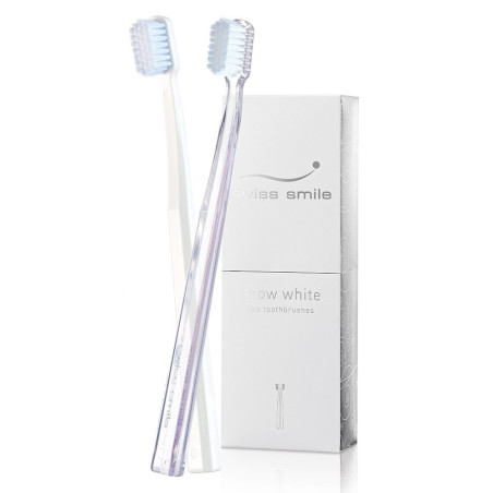 Набір зубних щіток Swiss Smile Snow Glow Whitening 2 шт — волокна CUREN, ніжне очищення, відбілювання — вигляд товару