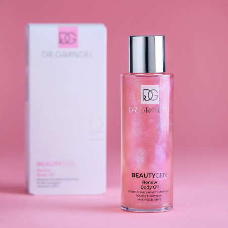 Олія живильна для тіла з шимером Dr. Grandel Beautygen Renew Body Oil зі сніговими водоростями та шипшиною 100 мл — активує