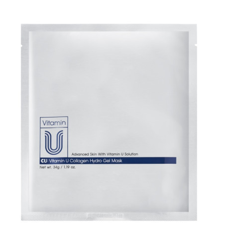 Гідрогелева маска подвійної дії для наповнення та сяйва шкіри CU SKIN Vitamin U Collagen Hydro Gel Mask 34g — миттєво покращує
